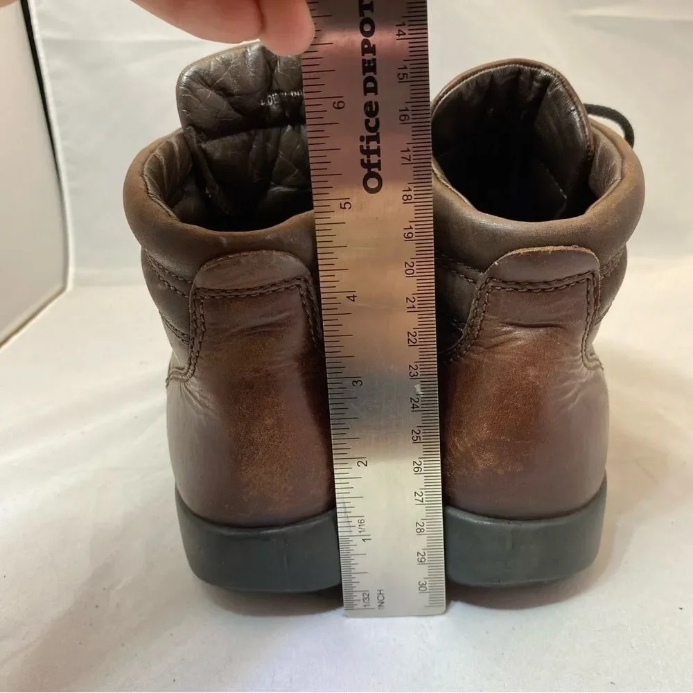 Ecco Mobile Genuine Footwear Brown Leather Men's Boots Size 41/7-7.5
